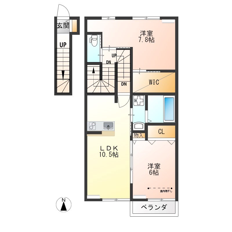 サニースクエア 202号室 間取り