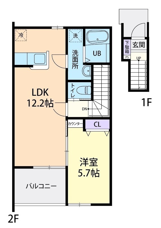 7/15(仮称)鹿沼市上殿町1LDK  205号室 間取り