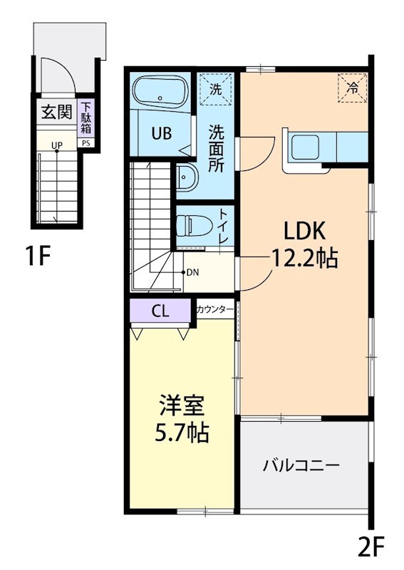 7/15(仮称)鹿沼市上殿町1LDK 201号室 間取り