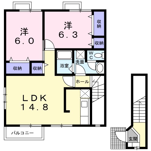 カメリアＡ 201号室 間取り