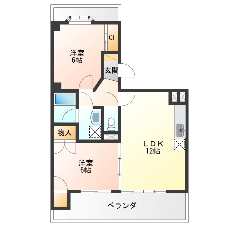 ボヌール 105号室 間取り