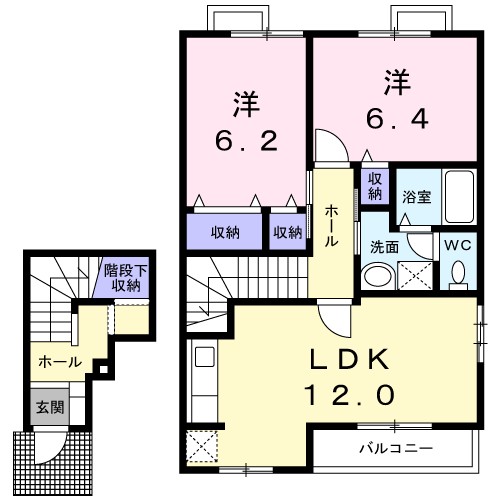 ラフレシールＤ 202号室 間取り