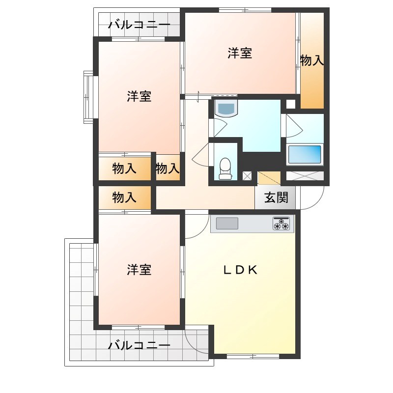 小山駅南ハイツ 307号室 間取り
