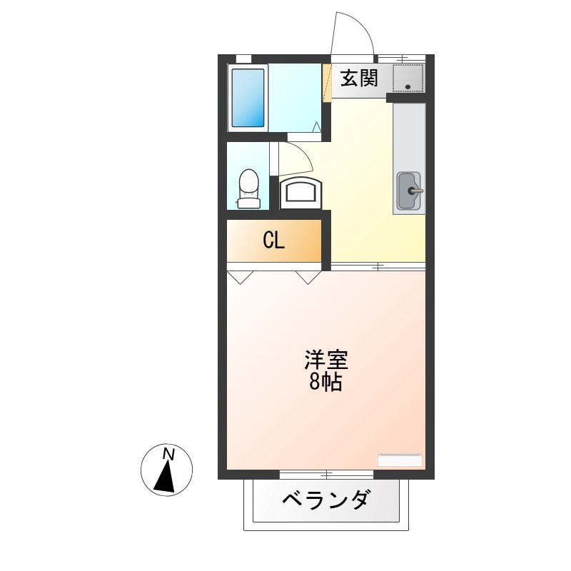 清原台ハイツ 103号室 間取り