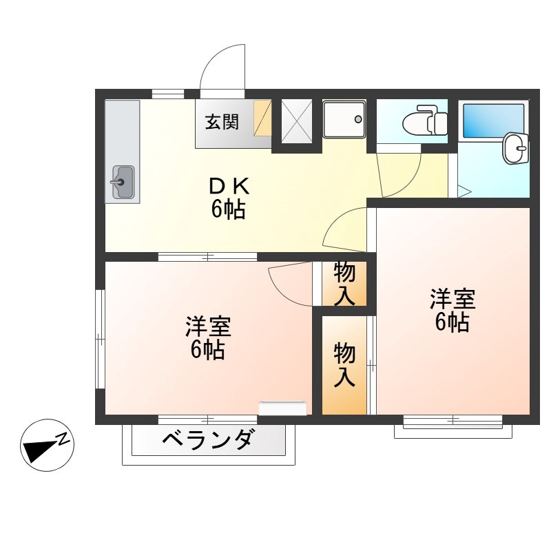 コーポ藤 103号室 間取り