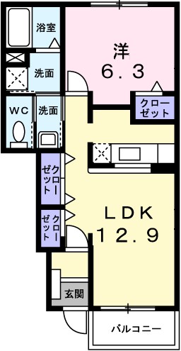 エレヴァ―トピアＤ 102号室 間取り