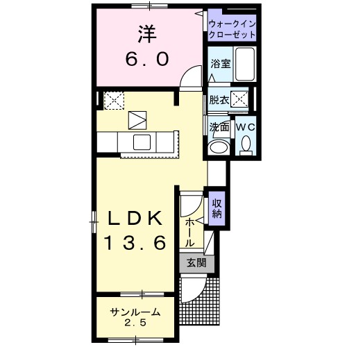 クリスタルＢ 101号室 間取り