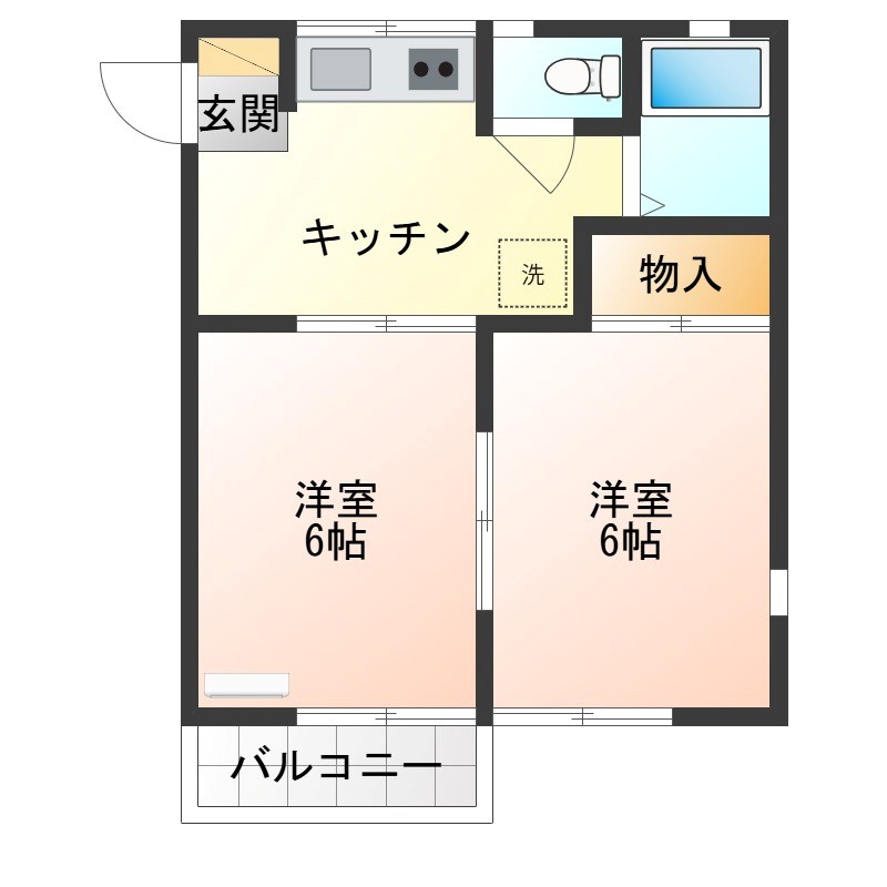 メナー佐野 B 205号室 間取り