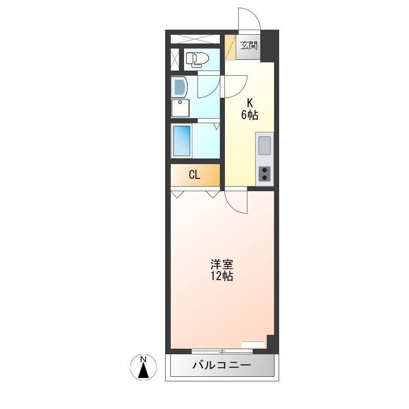 LOTUS MARSH元今泉 404号室 間取り
