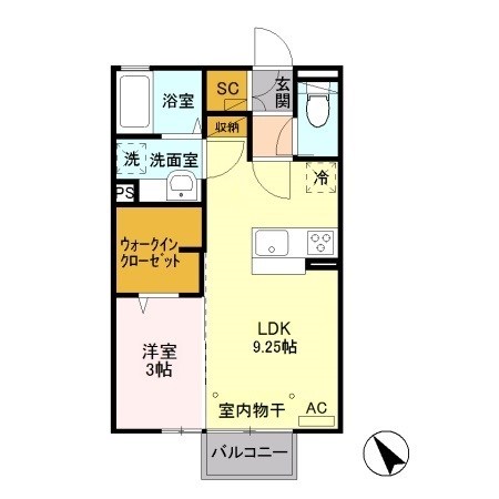 ピーノ・ロングハーモニー　A 206号室 間取り