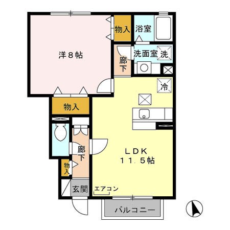 フォレステージA 102号室 間取り