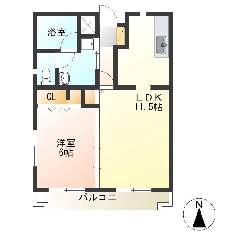 エミネント今泉 303号室 間取り