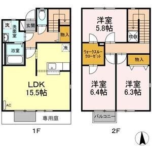 リースランド野高谷　B 101号室 間取り