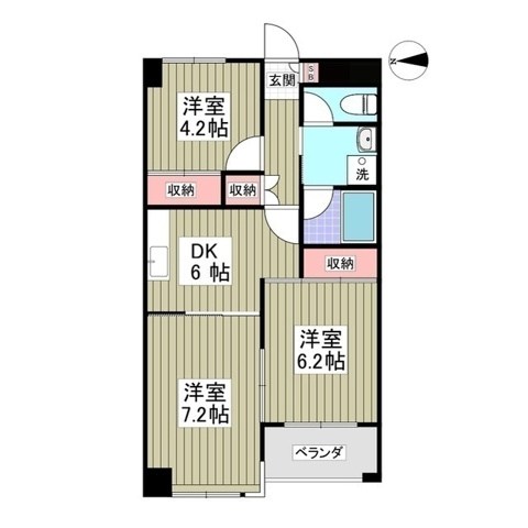 リバーサイド東信 502号室 間取り