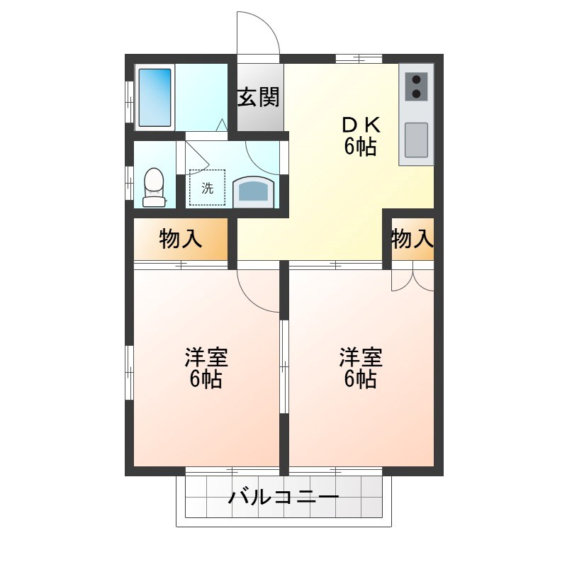 ハイツ栗崎 201号室 間取り