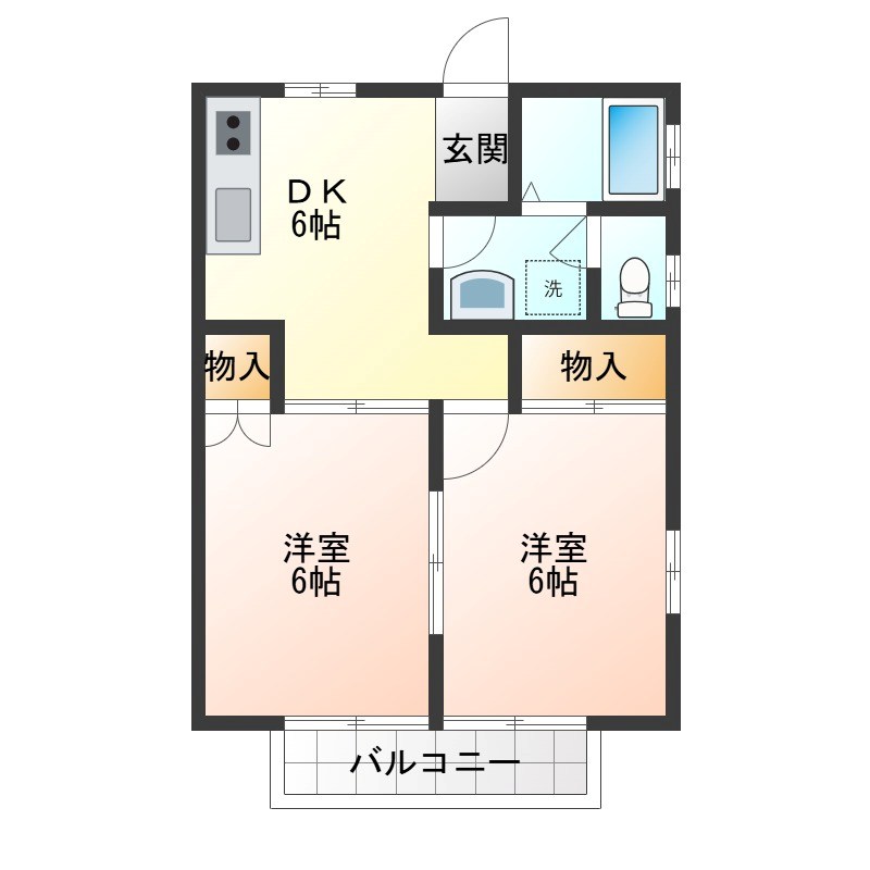 ハイツ栗崎 205号室 間取り