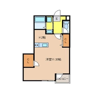 一条ファインコーポ 202号室 間取り