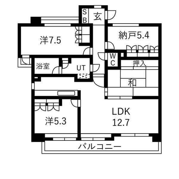 サーパス桜 207号室 間取り