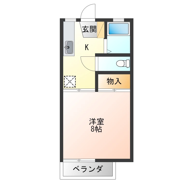 リバティ千代田B 105号室 間取り