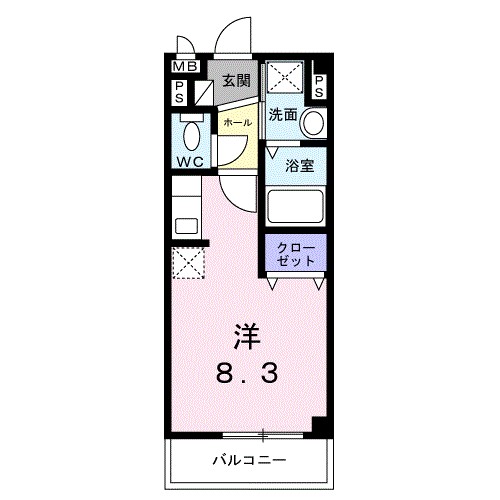 ソレアード 201号室 間取り