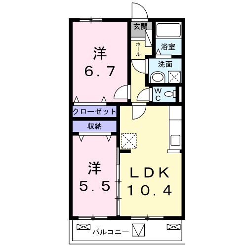 オリュザＫ 302号室 間取り