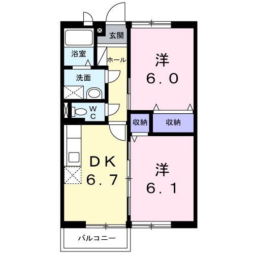 メゾンポエム 203号室 間取り