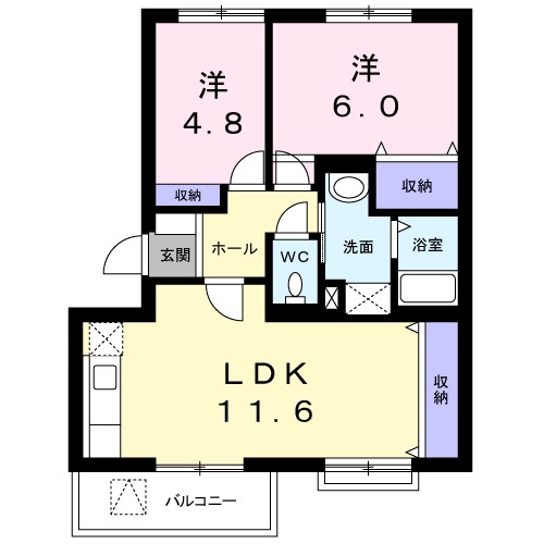 メゾンド・ソレイユＡ 201号室 間取り