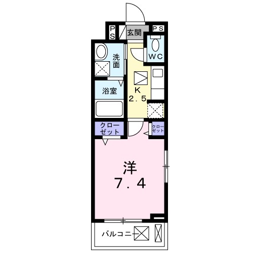 カレント 101号室 間取り