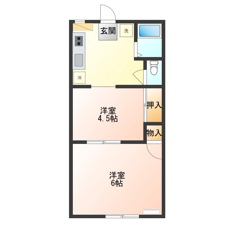 リベラコート 202号室 間取り