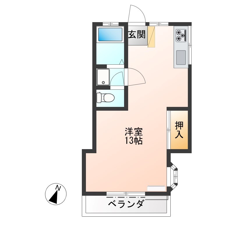岩曽サンハイツ 205号室 間取り