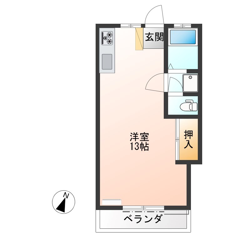 岩曽サンハイツ 203号室 間取り