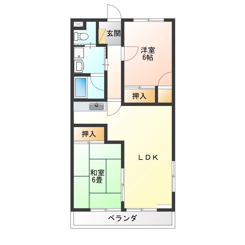 フランジュール砥上 201号室 間取り