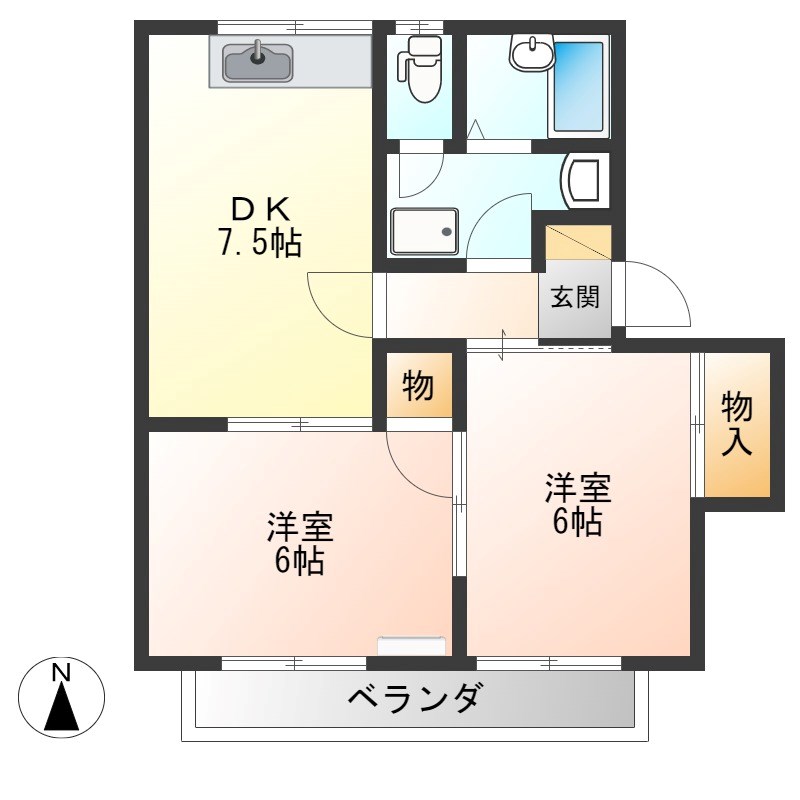 ハイム88B 213号室 間取り