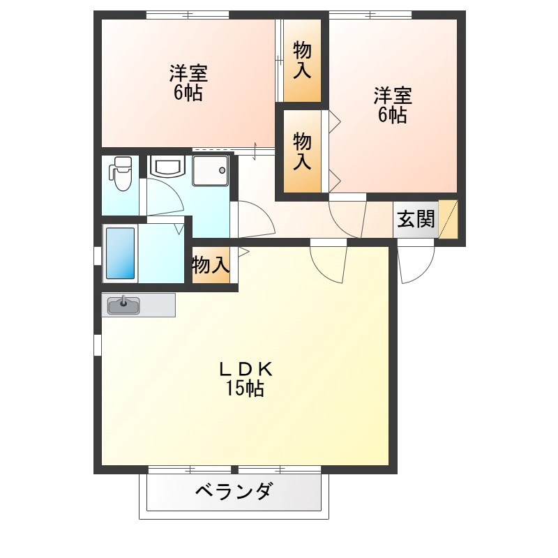 クラフト五番館 102号室 間取り
