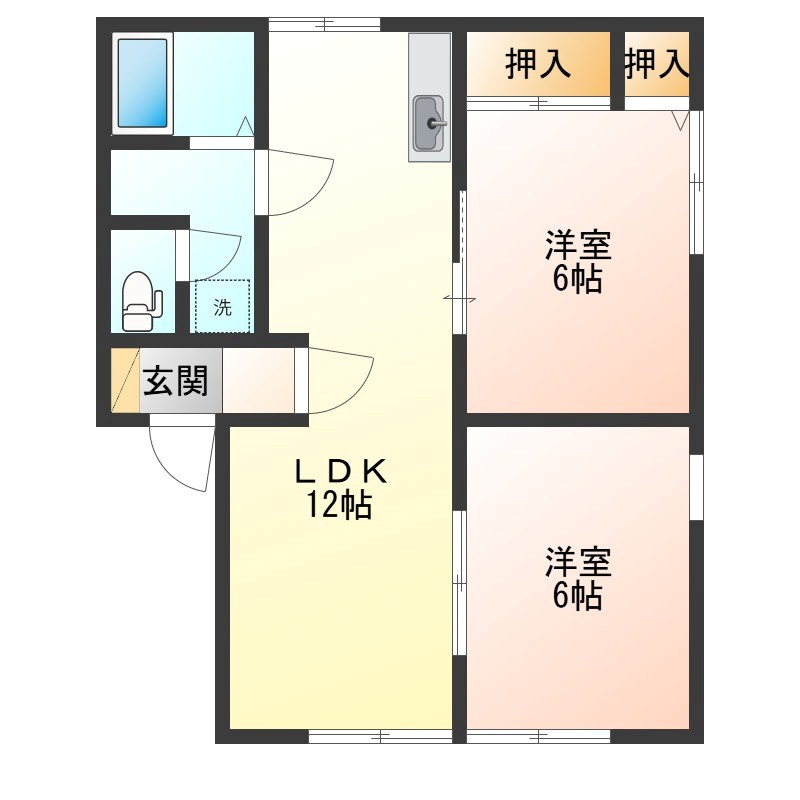 クラフト六番館 201号室 間取り