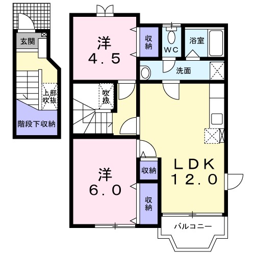 パティオソレアードＫＴ　Ａ 間取り