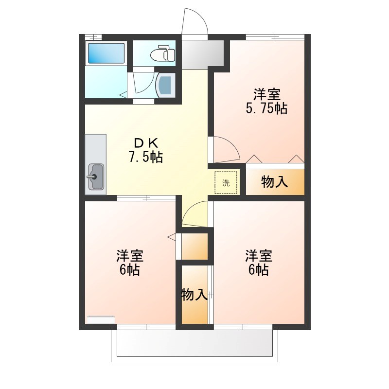 セジュール箱森Ｂ 間取り