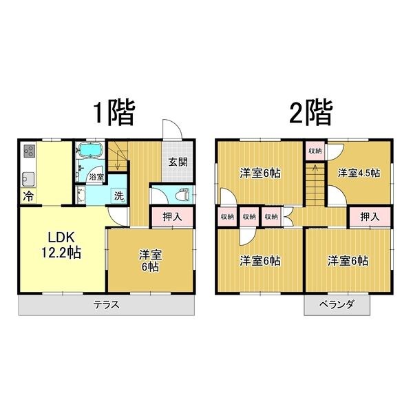 矢板長峰公園近隣貸家 間取り