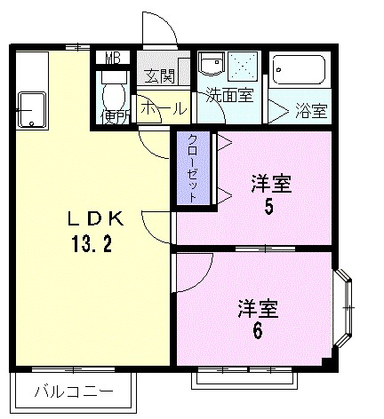 クリアヴィレッジＢ 間取り