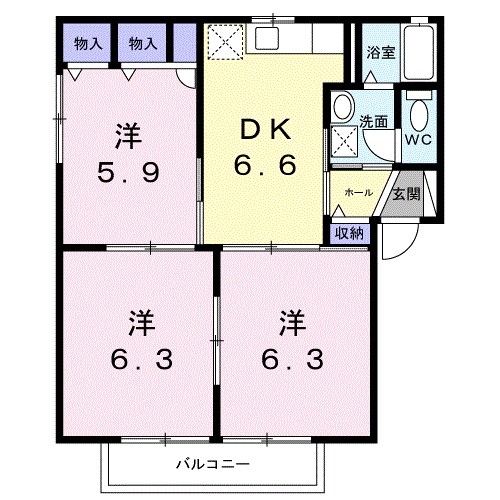 ブランドールＳＵＮＡＧＡ　Ｂ 間取り