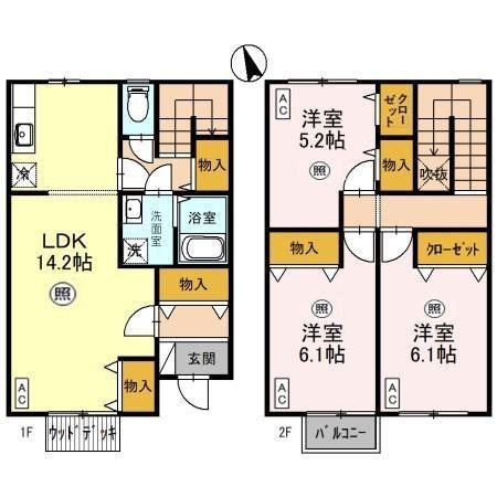 フレックス西城南 C 間取り