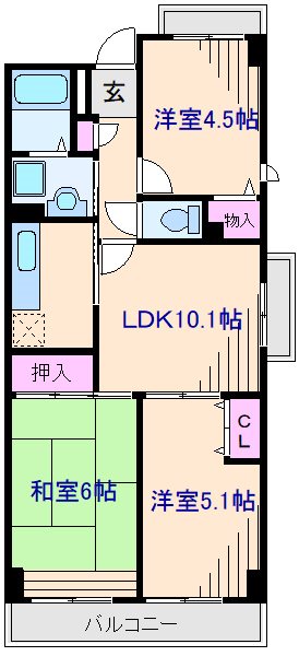 神奈川県横浜市港北区綱島東３丁目 間取り