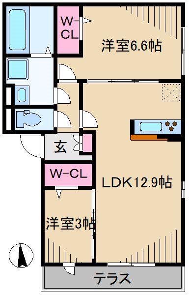 D　Paina　小杉陣屋町 間取り
