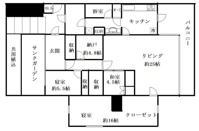 大倉山ヒルタウン4号棟 間取り
