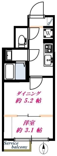 グローリオシェルト武蔵小杉Ⅱ 間取り