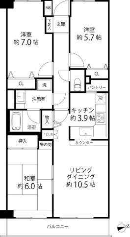 T’s garden横浜岸根公園 間取り