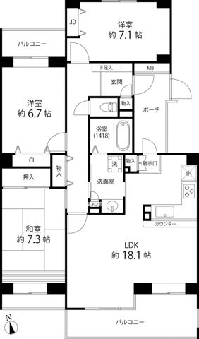 T's garden西寺尾 B棟 間取り