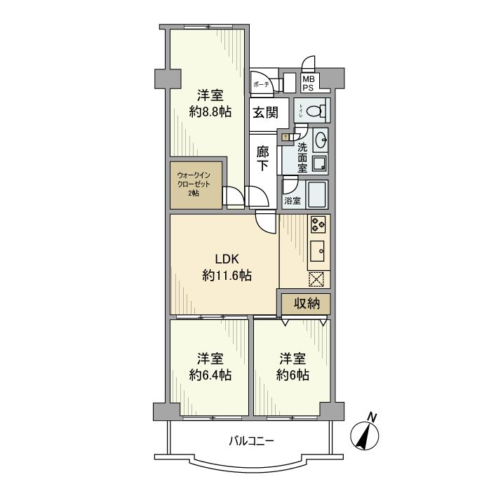 菊名ハイツ１号棟 間取り