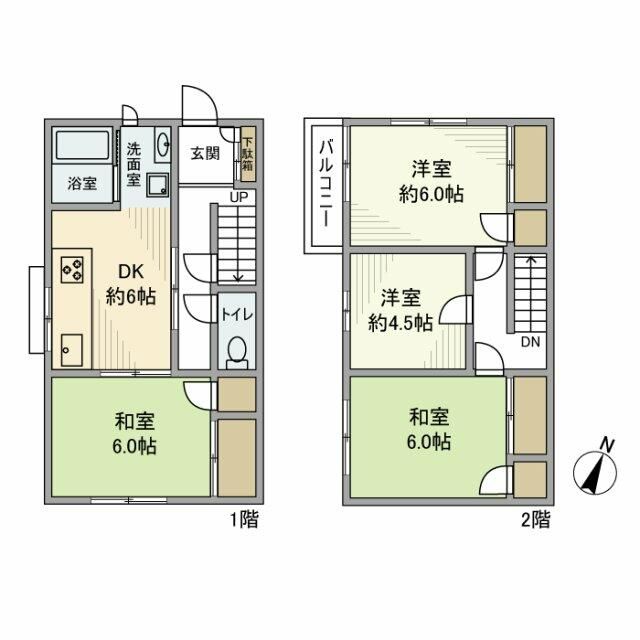 駒岡テラスハウス２号棟 間取り