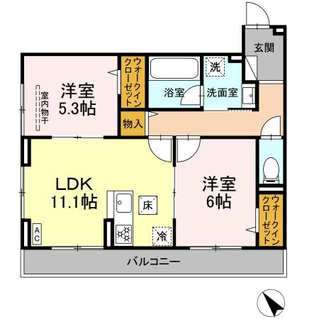 D Paina鴨居Ⅱ 間取り